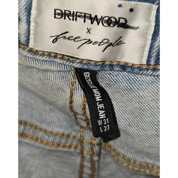 Free People x Driftwood Embroidered Mom Jeans Size 31 - Picture 6 of 6